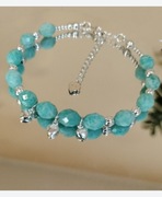 Bransoletka ze srebra S925 z naturalnym amazonitem