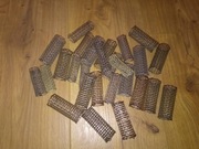 Metalowe wałki papiloty zapięcia zapinki do włosów PRL Vintage 27 szt