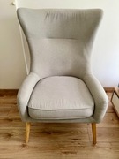 Szary fotel uszak, stan bardzo dobry