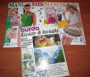 Burda Kwiaty i kwiatki 1/1994 + Mani Di Fata wzory, swetry, bluzki sukienki