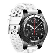 Pasek Silikonowy 22mm Smartwatch Biały Premium 3-rzędowa Perforacja