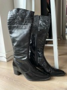 Vera Gomma skórzane buty lakierowane 37 kozaki