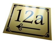 METALOWA tabliczka adresowa numer domu dom 30x25 B dekoracyjny złoty złota