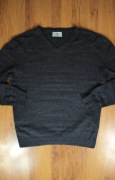 Sweter C&A r. L szary bawełniany męski dekolt v 