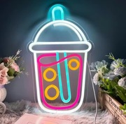 NEON BUBBLE TEA SZYLD reklama herbata kawiarnia koktajl 