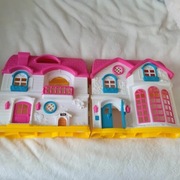 Domek dla Lalek różowy składany z meblami - ma światło i dźwięk