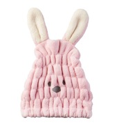 Czepek do  włosów KRÓLIK polarowy RÓŻOWY na gumkę 