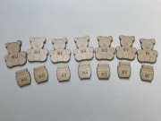 Drewniane tabliczki z sylabami do nauki czytania - Miś i miód (BA)
