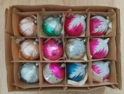 Bombki Prl, 12 szt w pudełku 