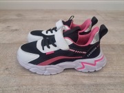 Buty sportowe dziewczęce, biały/ czarny/ róż - rozm 34