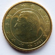 BELGIA 2001 50 CENTÓW UNC !!!!!!!!!!