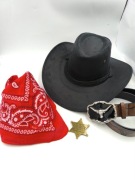 Kapelusz kowbojski cowboy pas byk bandana gwiazda sheriffa szeryf country
