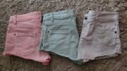 3x krótkie spodenki jeans wakacyjne 34 XS