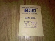 Grzałka Nurkowa Selfa Szczecin Typ N39 1970 karta gwarancyjna