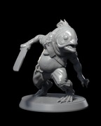 Kuo-Toa 2 Szalony Kultysta Figurka 32mm 14K zgodna z DnD RPG Pathfinder 