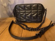 Torebka Karl Lagerfeld ze skóry naturalnej czarna pikowana