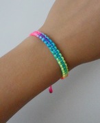 bransoletka sznurkowa pleciona kolorowa tęcza bransoletka przyjaźni 