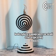 Kolczyki ETNA 35 - czarno-białe