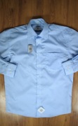 Koszula Royal Class r. 39 niebieska w kratkę męska dł rękaw bawełna defekt 
