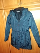 Jesienna KURTKA PARKA DAMSKA OCIEPLANA GRANATOWA S