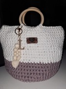 Torebka szydełkowana typu kosz handmade