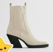 NOWE KOWBOJKI JASNE ZARA SKÓRZANE BOTKI ZARA 39