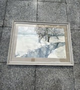 Malarstwo akwarele zima obraz Pankowski 83 rok