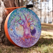 Wegański szamański bęben “Love Tree" 20"