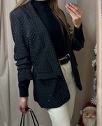 Marynarka blink blink czarna z drapowanymi rękawami (M)