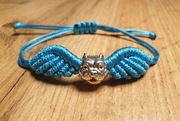 Bransoletka charms American Bully pitbull skrzydła hand made