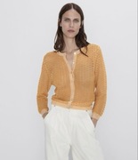ZARA sweter pomarańczowy odpinany na guziki S