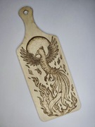 Deska dekoracyjna „Feniks” – ręcznie wypalana w drewnie