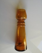 wazon szkło miodowe Huta Laura vintage PRL 