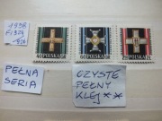 3szt. znaczki seria Fi 924 Polska 1958r. PRL Ordery 15 lat LWP czyste **