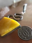 Wisiorek srebrny z bursztynem baltyckim srebro 925 duzy I masywny 