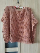 Szydełkowe, ażurowe ponczo, rękodzieło