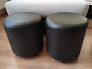 Pufa, czarna, okrągła