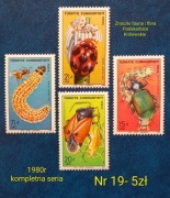 Znaczki fauna:19: owady- Turcja 1980r **