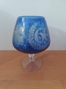 Kielich vintage szkło z PRL-u niebieski