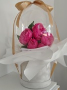 Box Kwiaty w balonie prezent pierwsza komunia, urodziny, slub