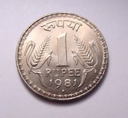 Indie 1 rupia 1980 Bombai PIĘKNA!