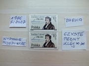 2szt. znaczki Fi 2927 parka pionowa Polska 1986r. LELEWEL czyste **