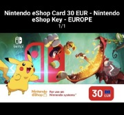 Nintendo gift card 30Euro na EUROPE!!! Nie działa w PL