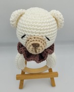 Grzechotka eko gryzak śpiący Miś handmade 