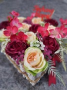 Stroik WIĄZANKA na GRÓB POMNIK NAGROBEK Cmentarz stroik w kształcie serca 