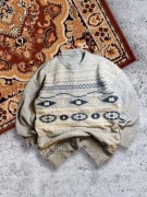 Vintage sweter turecki wełniany shetland