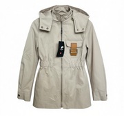 FENDI ROMA KURTKA PARKA NOWA S BEŻOWA Z KAPTUREM PŁASZCZYK