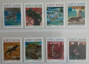Wietnam 1975 Mi 825-32 U  wąż żółw jaszczurka idealna CIĘTA seria
