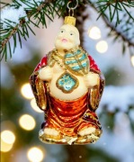 Bombka choinkowa BUDDA szklane polskie ozdoby choinkowe figurki retro styl 