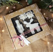 Box prezentowy świąteczny gwiazdka Mikołaj świece sojowe świeczka